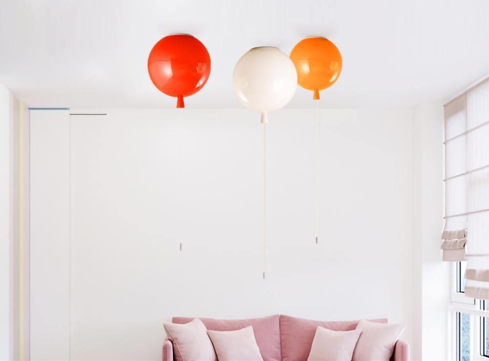 Ceiling Lamp Plastic Balloon 35.0 cm Yellow Childrens Room Pull Cord Hanging Light Playroom Nursery E27 Fixture | Thomler
