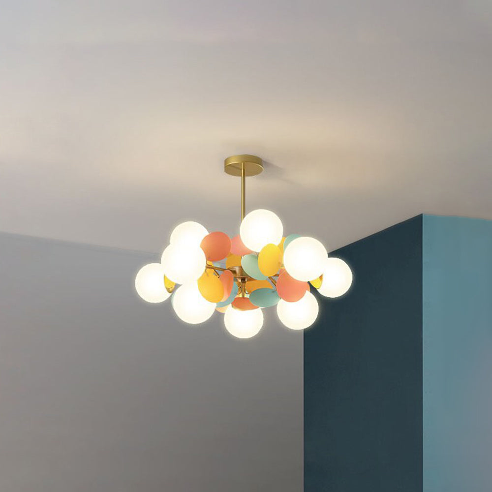 Modern Branch Chandelier with Glass Shades – LED Ceiling Light for Dining Room & Kitchen | Thomler