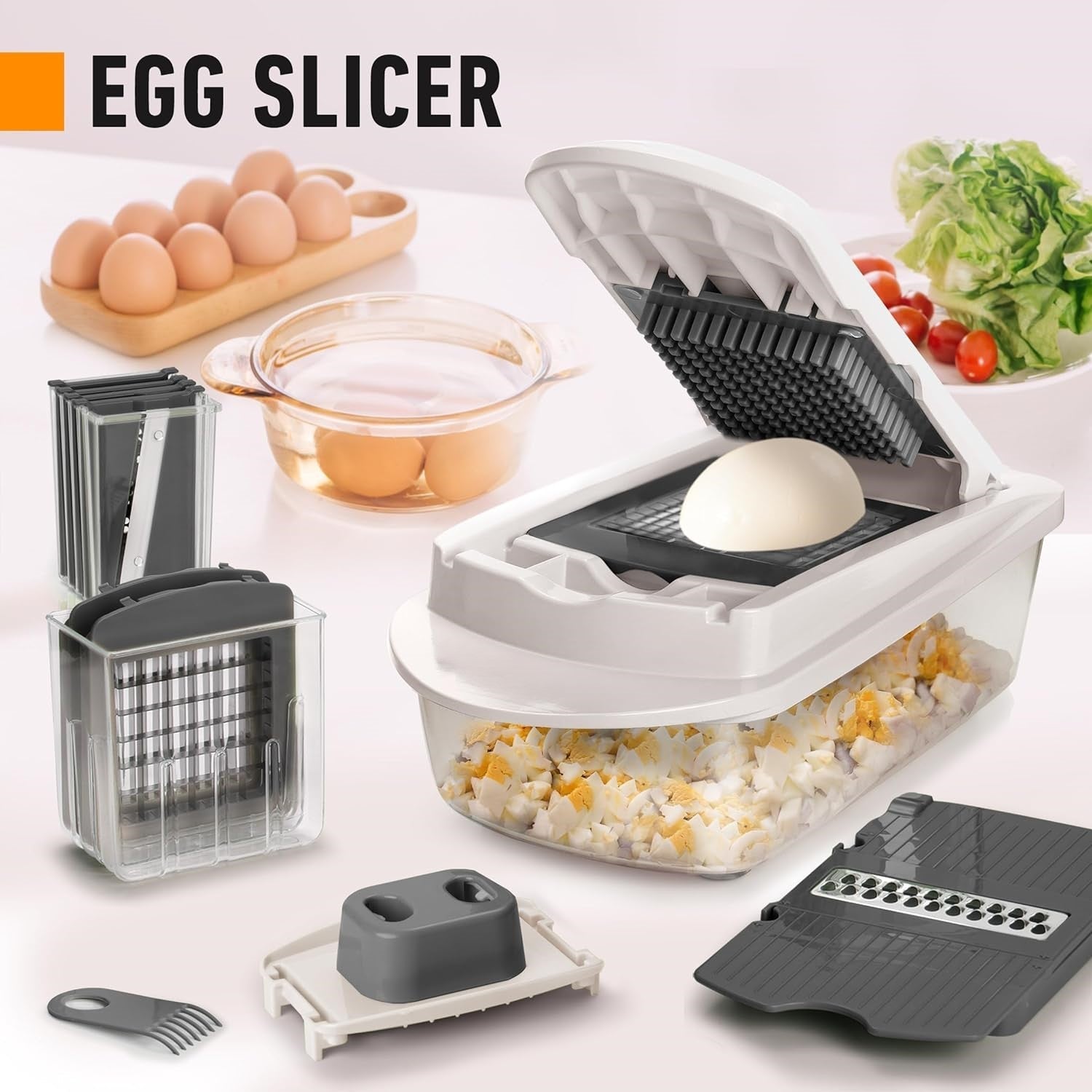 Mandoline Slicer with 8 Blades – Kitchen Prep Tool for Dicing, Julienne, and Shredding Vegetables | Thomler
