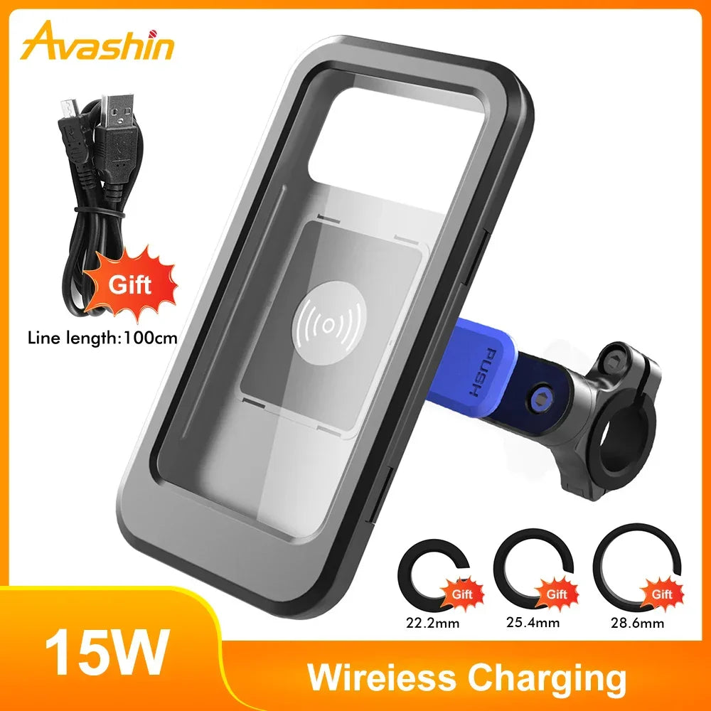 Waterproof Bike Phone Mount with 5000mAh Power Bank USB Charging Handlebar Holder for Smartphones 4.5-6.8 Inches Touch Screen Compatible Mot | Thomler