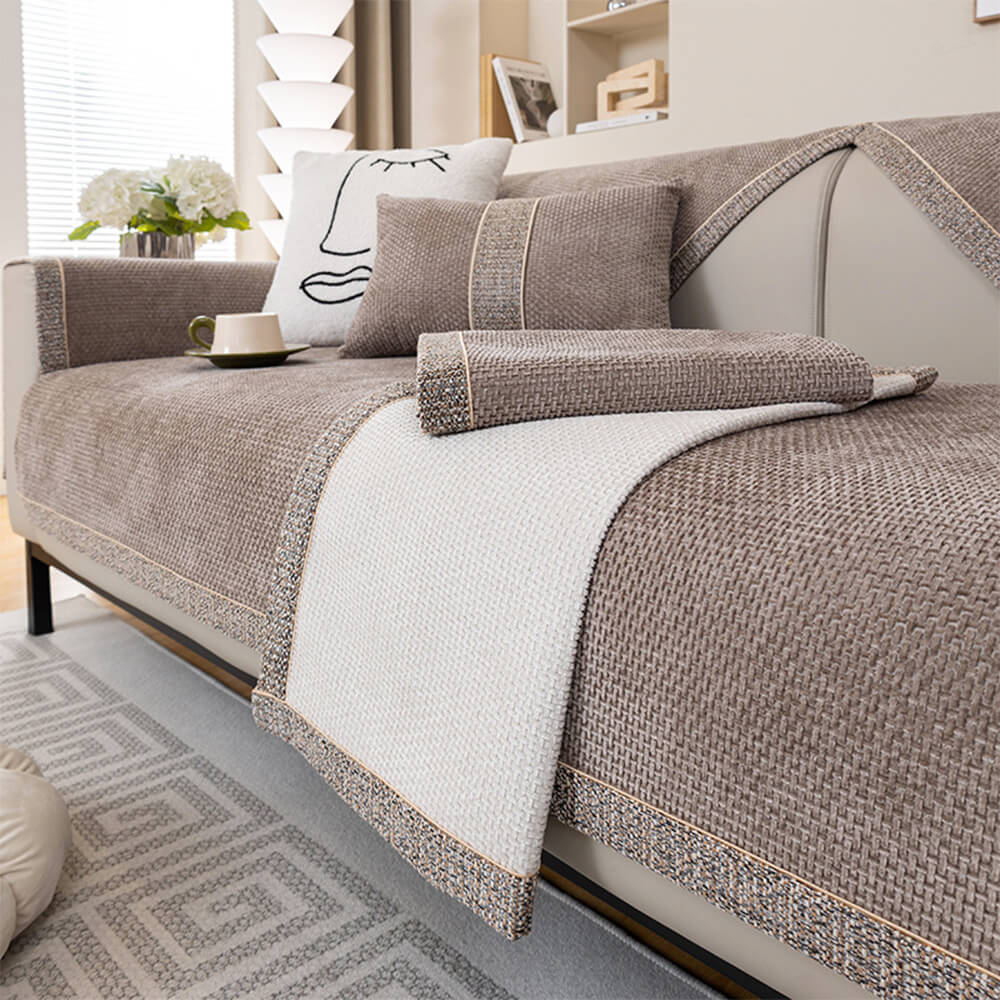 Textured Chenille Furniture Throw for Sofas & Chairs – Pet-Friendly, Non-Slip, Machine Washable | Thomler