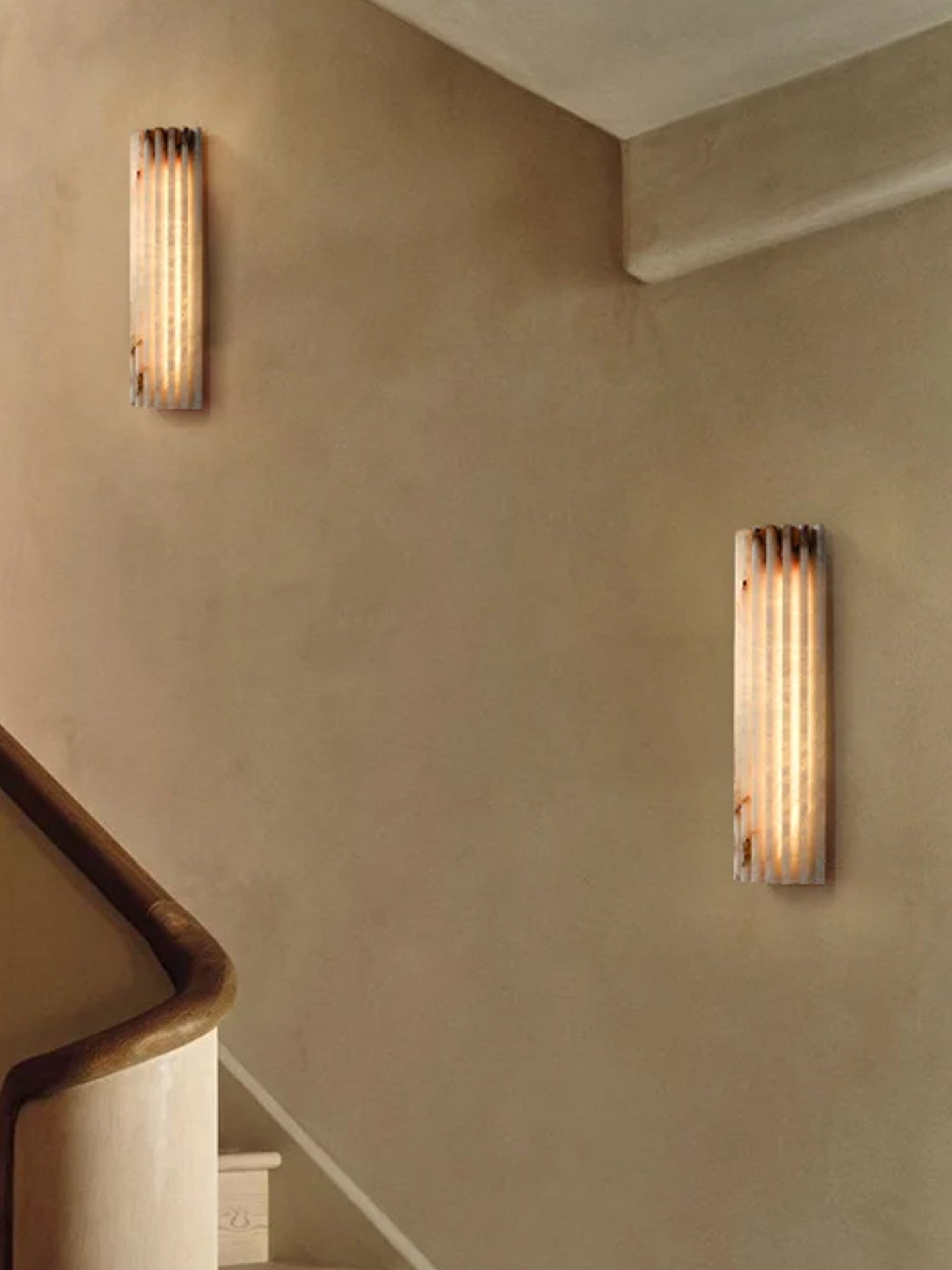 Alabaster Wall Light 11.8 in Integrated LED Indoor Ribbed Sconce Bedroom Hallway Ambient Lighting Fixture | Thomler