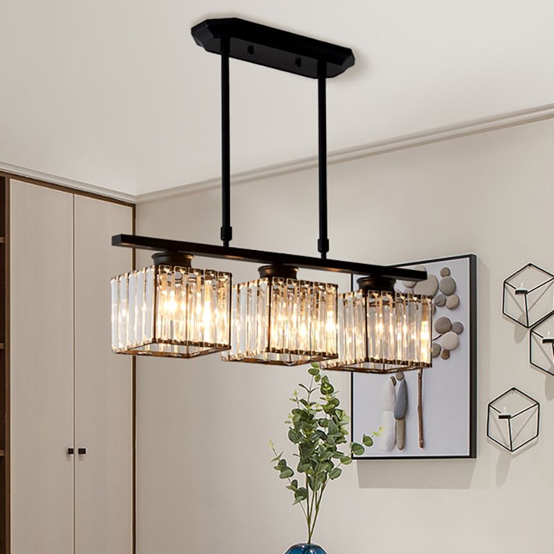 Pendant Light Glass 80.0 cm Black Adjustable Kitchen Island Dining Room Hanging Ceiling Lamp E27 Modern Scandinavian | Thomler