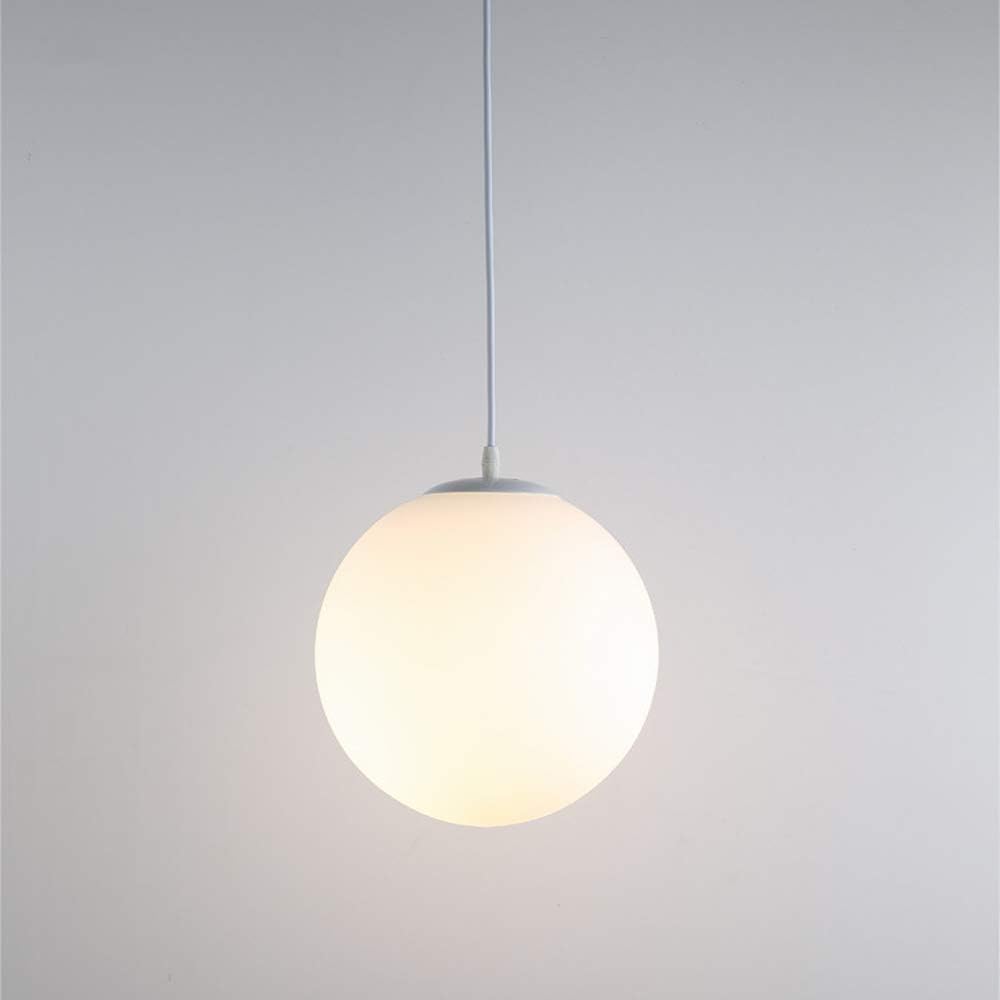 Pendant Light Glass Sphere 25.0 cm White Dining Kitchen Living Room Hanging Lamp | Thomler