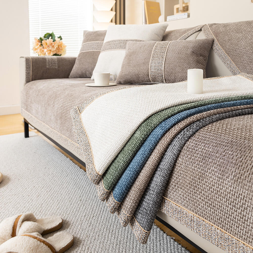 Textured Chenille Furniture Throw for Sofas & Chairs – Pet-Friendly, Non-Slip, Machine Washable | Thomler