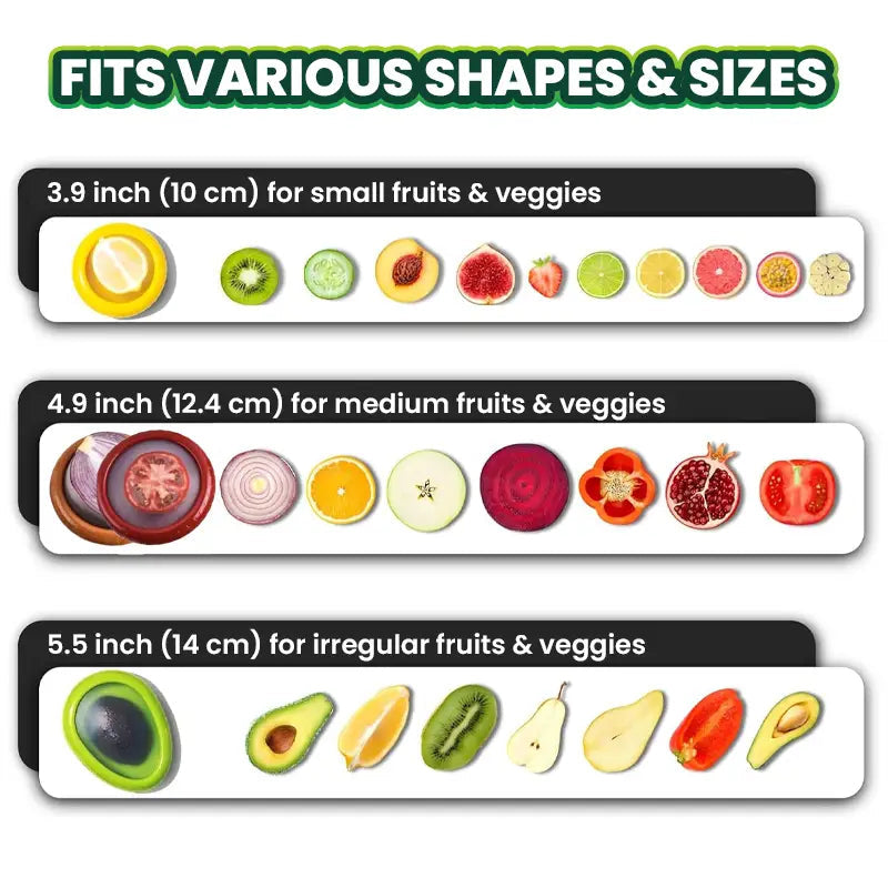 Stretch-Seal Half-Fruit Storage Containers with Snap-On Lids, Set of 4 Nesting Bins for Avocado Lemon Onion Tomato, BPA-Free Fresh Keeper | Thomler