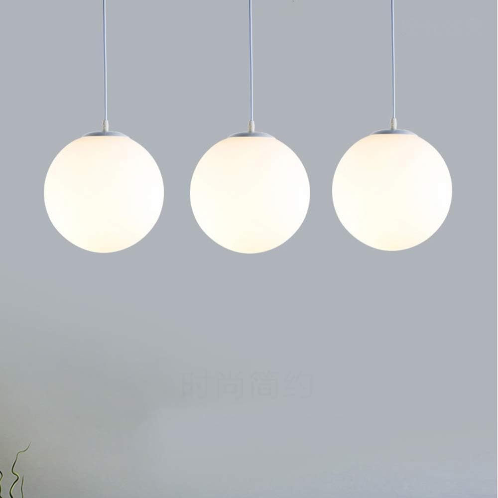 Pendant Light Glass Sphere 25.0 cm White Dining Kitchen Living Room Hanging Lamp | Thomler
