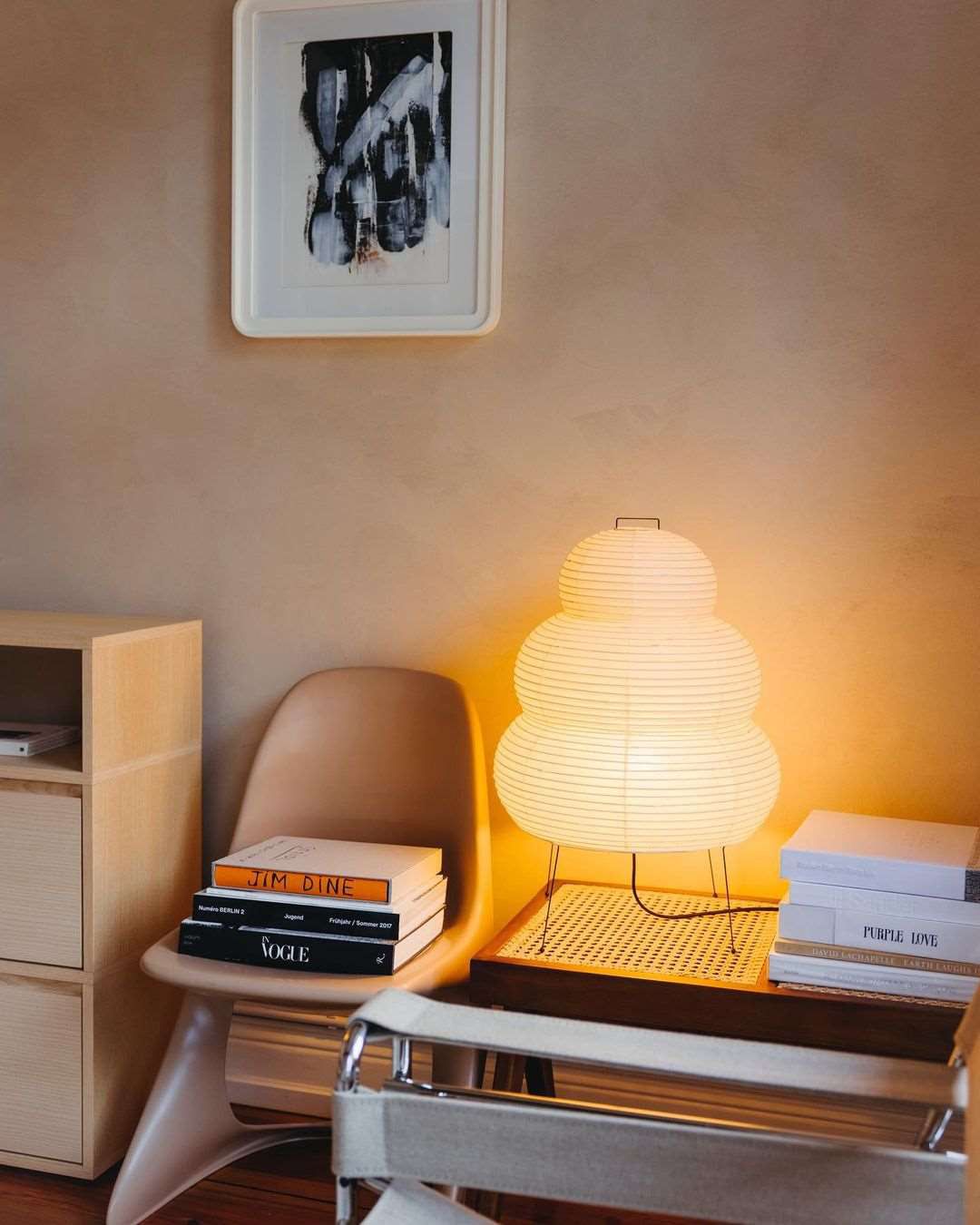 Table Lamp Rice Paper 16.9 in Indoor LED Bedroom Desk Nightstand Light | Thomler