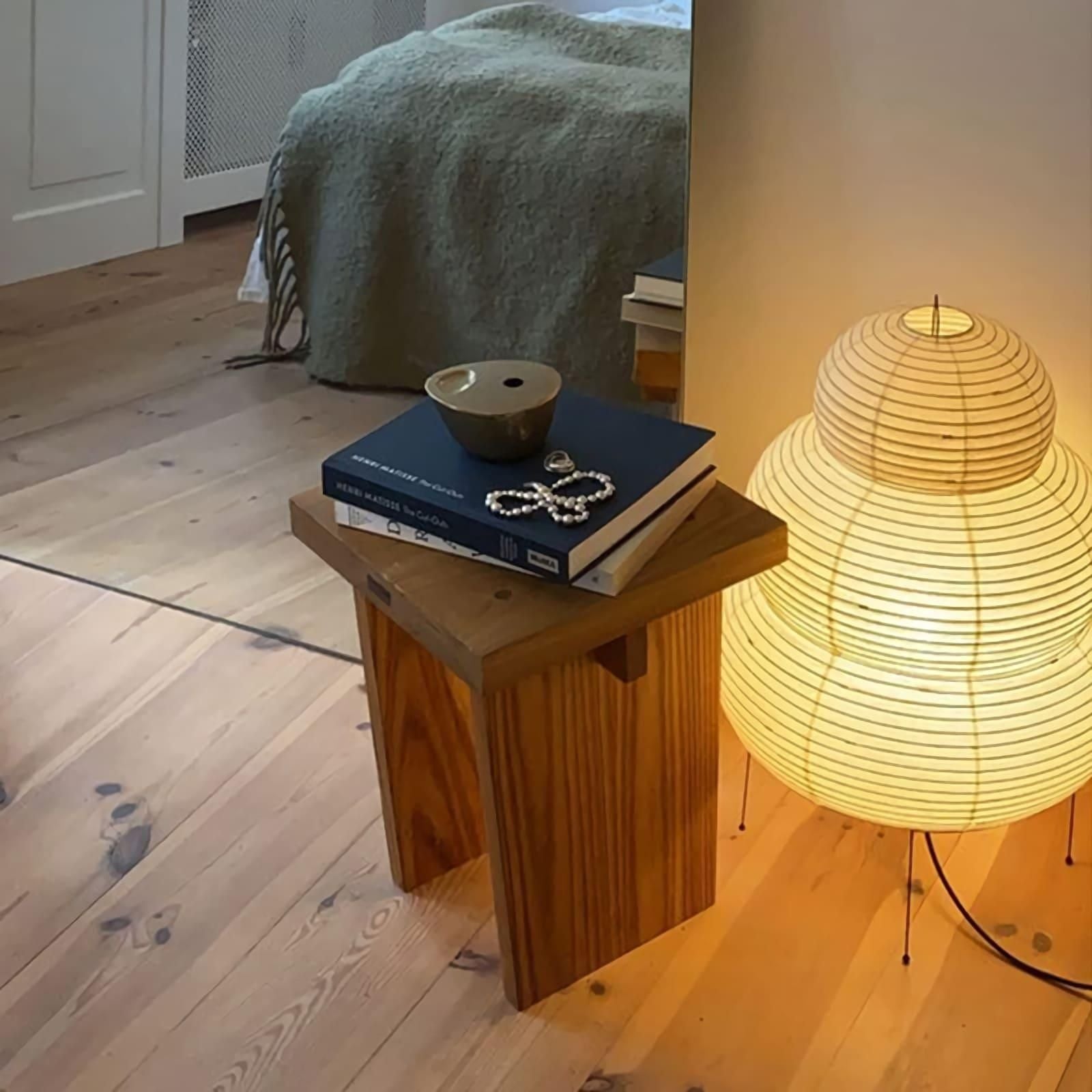 Table Lamp Rice Paper 16.9 in Indoor LED Bedroom Desk Nightstand Light | Thomler
