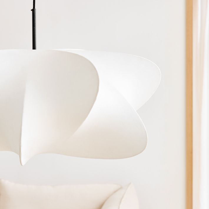 Pendant Light Silk 23.6 in 11 in E27 3-Light White Dining Living Room Modern Ceiling Lamp | Thomler
