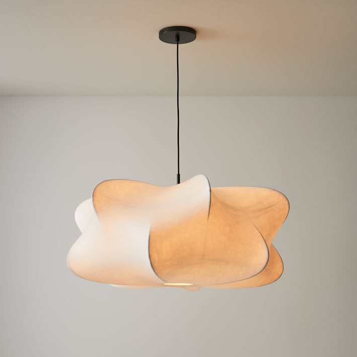 Pendant Light Silk 23.6 in 11 in E27 3-Light White Dining Living Room Modern Ceiling Lamp | Thomler