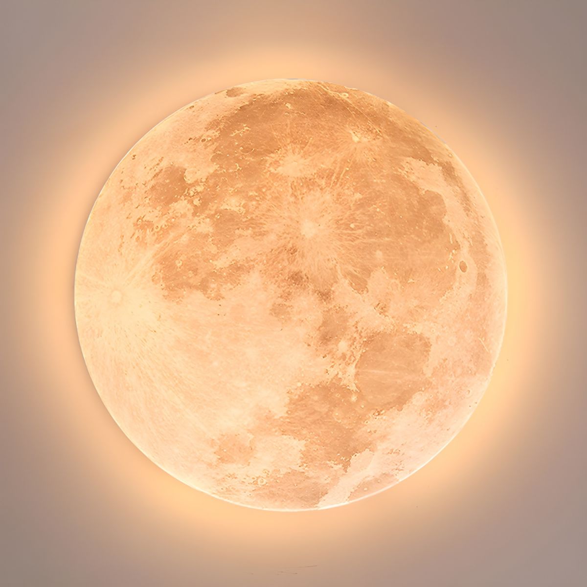 Ceiling Light Wood Acrylic 48.0 cm Moon Design Bedroom Living Room Flush Mount LED Ambient Lighting | Thomler