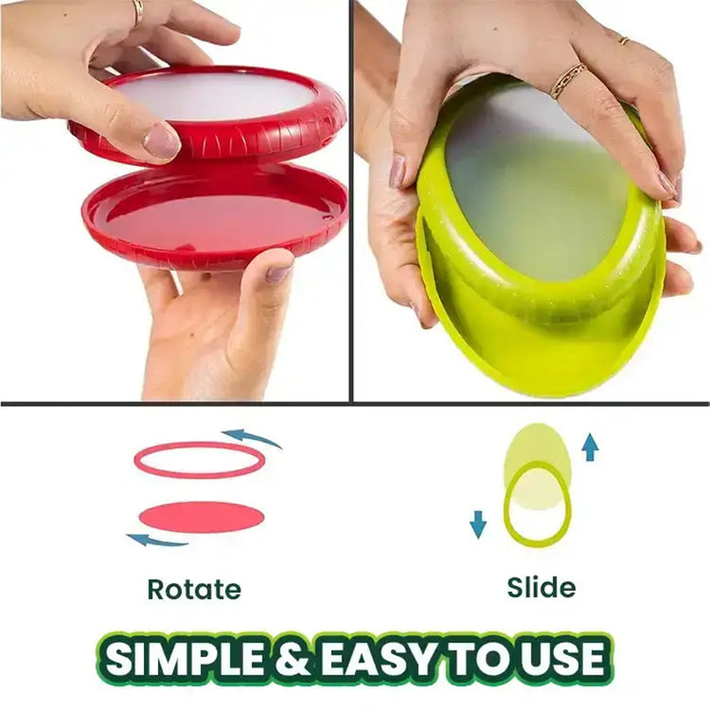 Stretch-Seal Half-Fruit Storage Containers with Snap-On Lids, Set of 4 Nesting Bins for Avocado Lemon Onion Tomato, BPA-Free Fresh Keeper | Thomler