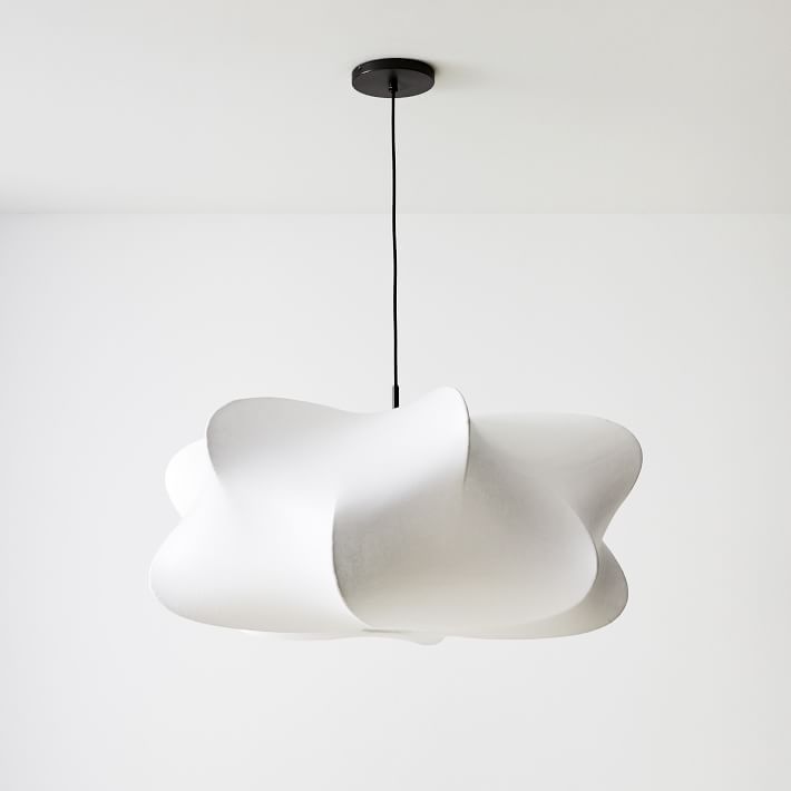 Pendant Light Silk 23.6 in 11 in E27 3-Light White Dining Living Room Modern Ceiling Lamp | Thomler