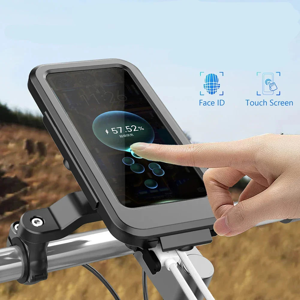 Waterproof Bike Phone Mount with 5000mAh Power Bank USB Charging Handlebar Holder for Smartphones 4.5-6.8 Inches Touch Screen Compatible Mot | Thomler