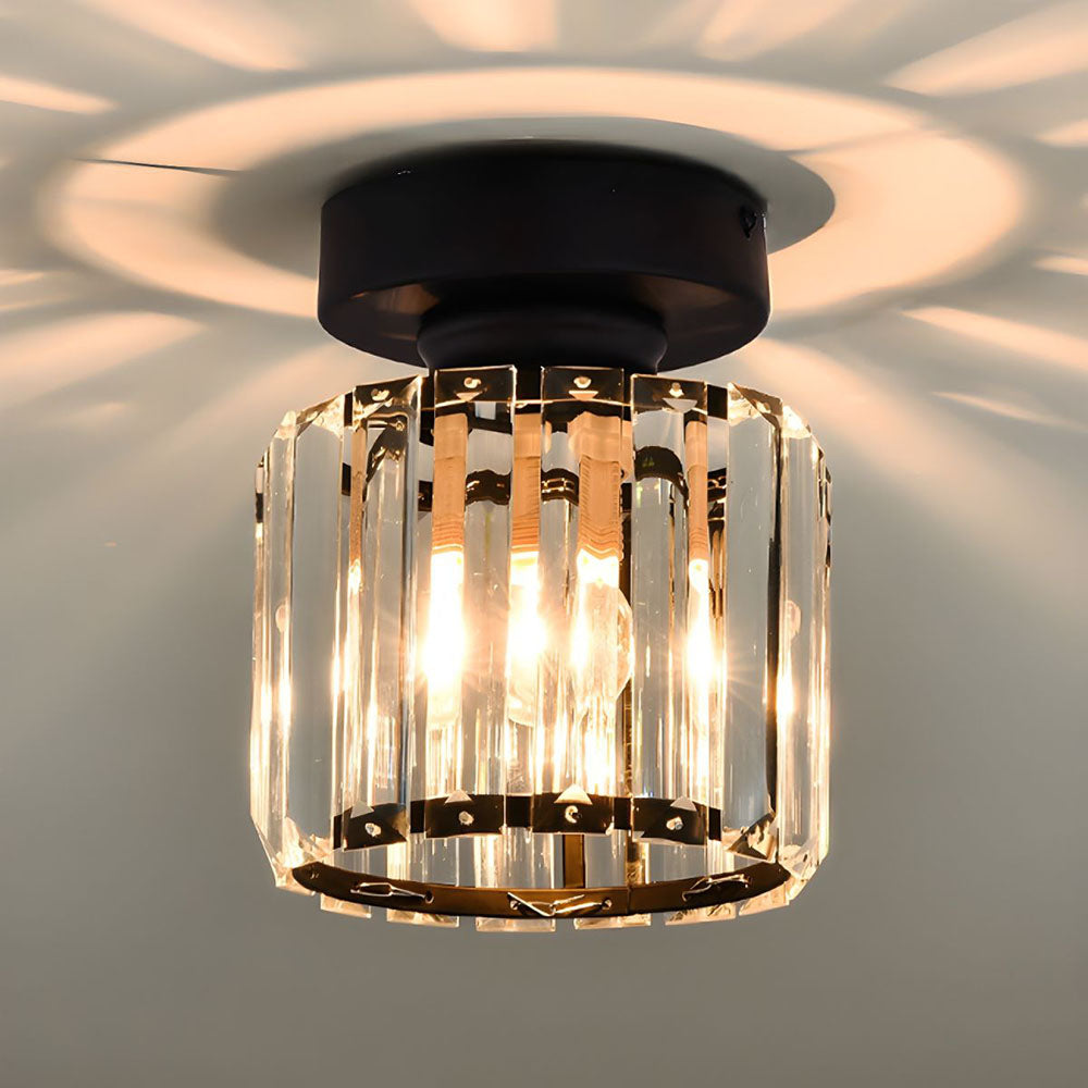Ceiling Lamp Crystal E27 Black Or Gold Hallway Living Room Bedroom Flush Mount Light Fixture | Thomler