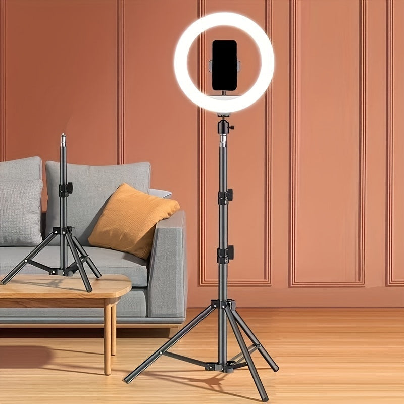 Circular Studio Light with Extendable Stand & Device Mount for Video Recording, Photography & Live Streaming | Thomler