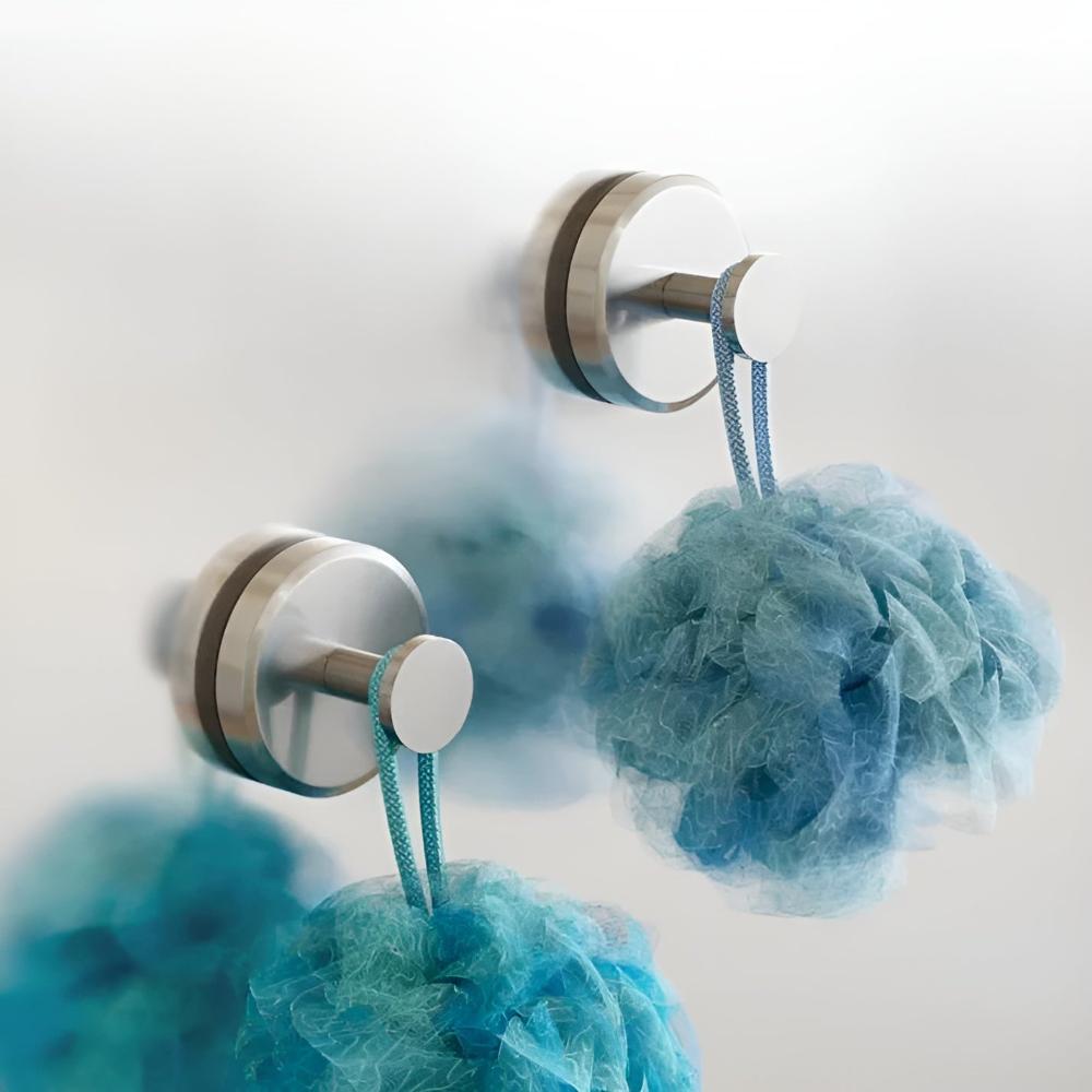 Suction Wall Hooks Heavy Duty Stainless Steel Towel Holder Bathroom Kitchen Removable Vacuum Mount Coat Hanger for Shower Glass Tile | Thomler