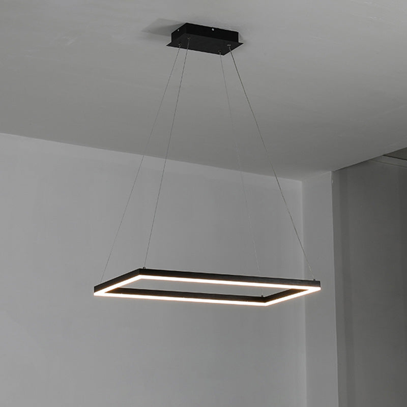 Chandelier Metal Integrated LED 47 in Adjustable Black Living Room Dining Room Pendant Light | Thomler
