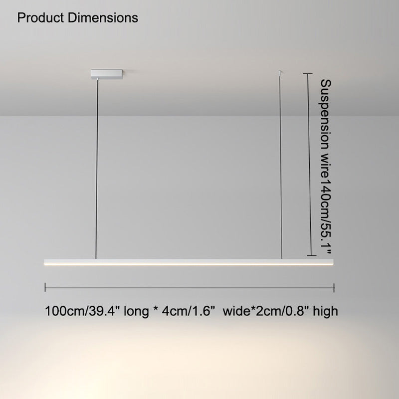 Linear Pendant Light Metal 39 in Adjustable Kitchen Island LED Warm White 3000K-6000K Modern Dining Room Hanging Lamp | Thomler