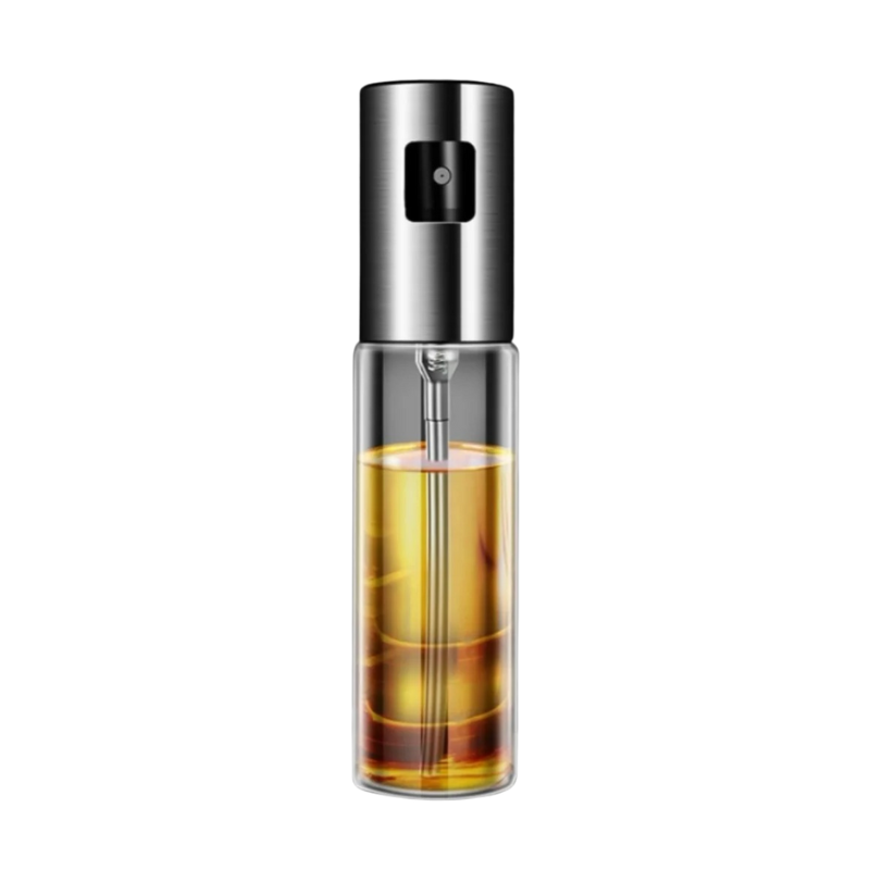 Stainless Steel Oil Mister Spray Bottle for Healthy Cooking – Glass & Metal Sprayer for Salad Dressing, Air Fryer, Grilling | Thomler