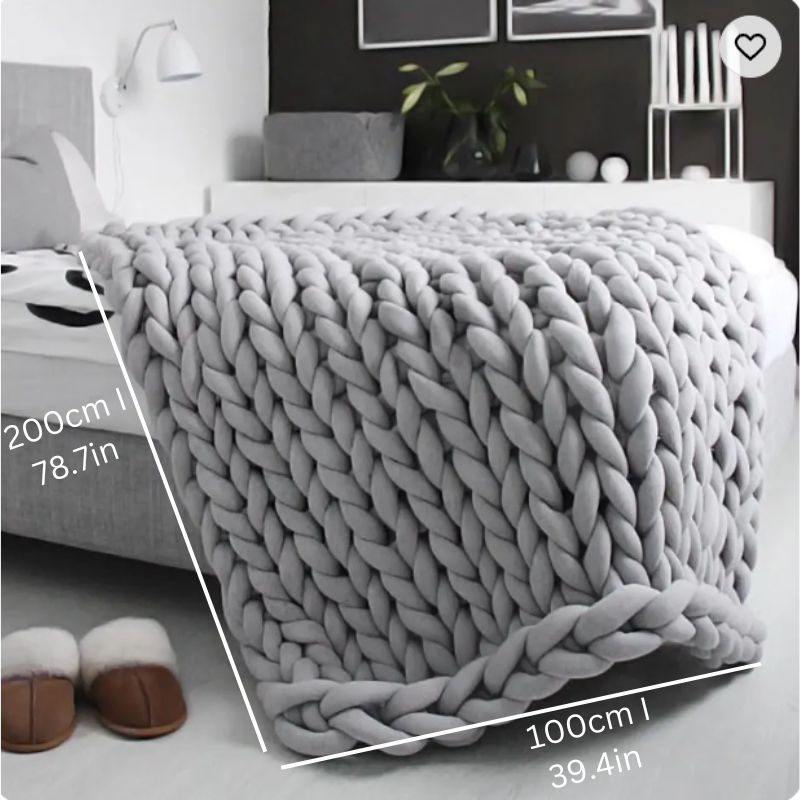 Weighted Cotton Blanket for Better Sleep & Relaxation – Breathable, Machine Washable Comfort Throw for Year-Round Use | Thomler