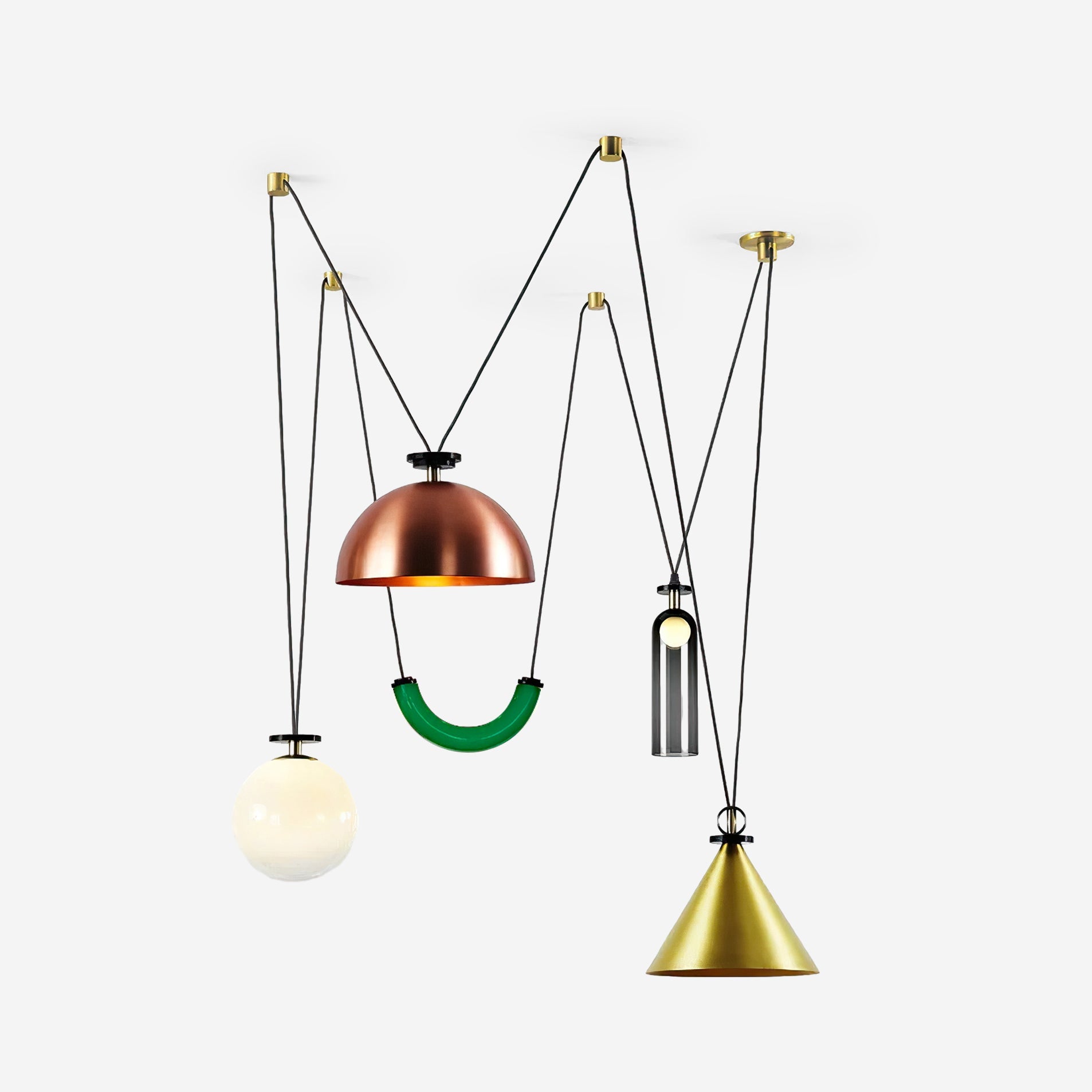Metal Geometric Pendant Light 11.8 in Modular Ceiling Indoor Hanging Lamp | Thomler