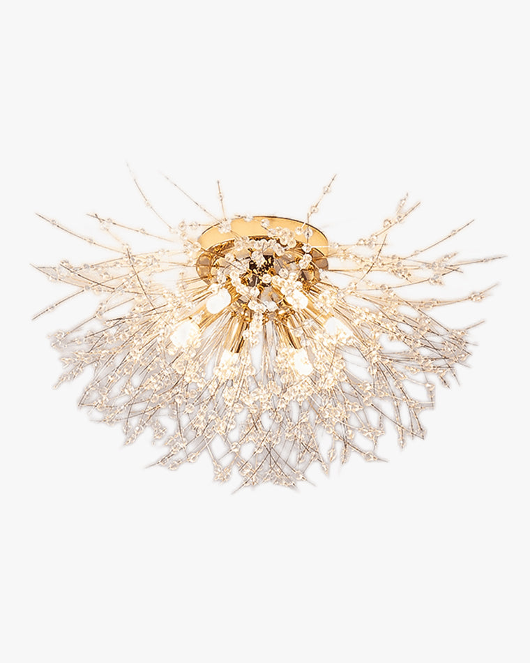 Ceiling Light Metal Crystal 15.7 in Flush Mount Bedroom Hallway Dandelion Design Decorative Lighting | Thomler