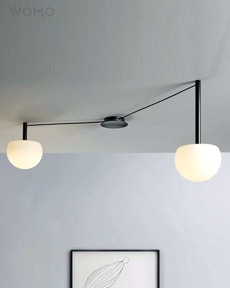 Ceiling Light Frosted Glass 10 in Adjustable Bedroom Living Room Pendant Lamp Modern Decorative Globe Fixture | Thomler