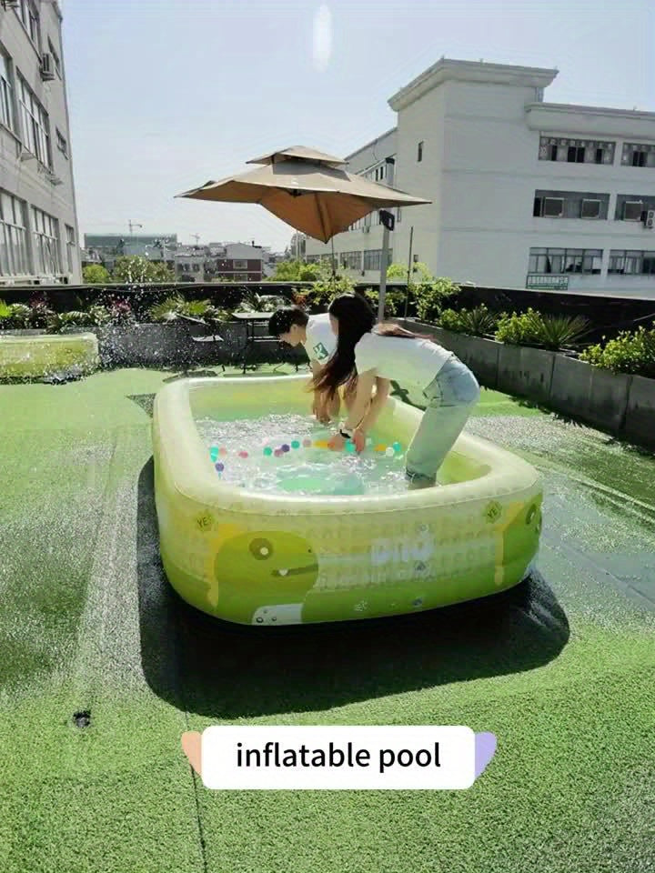 Inflatable Dinosaur Kiddie Pool for Backyard Summer Fun – Durable PVC Wading Pool for Toddlers Kids & Family – Easy Setup Portable Water | Thomler