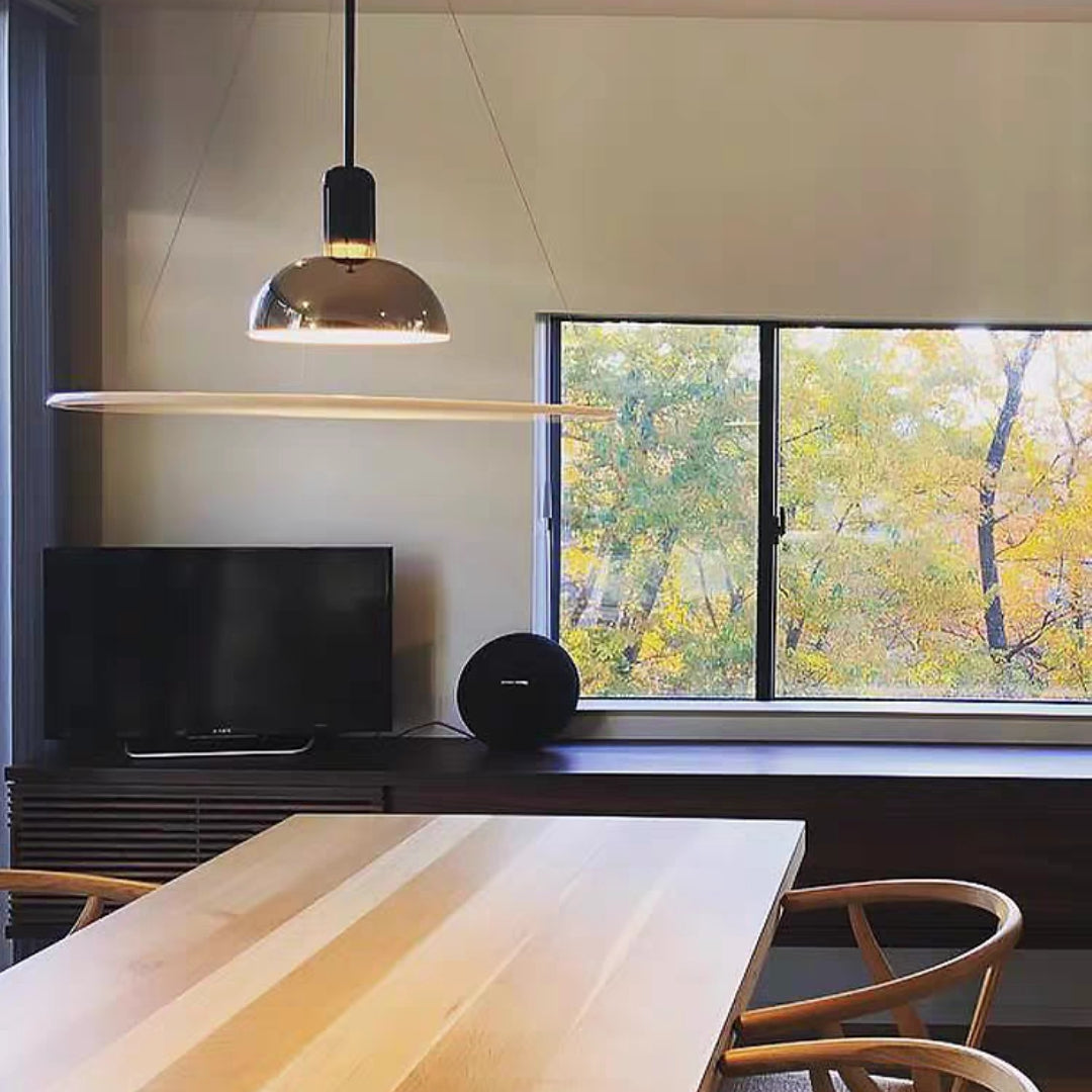 Contemporary Bell-Shaped Glass Pendant Light with Metal Canopy for Kitchen Island & Dining Room | Thomler