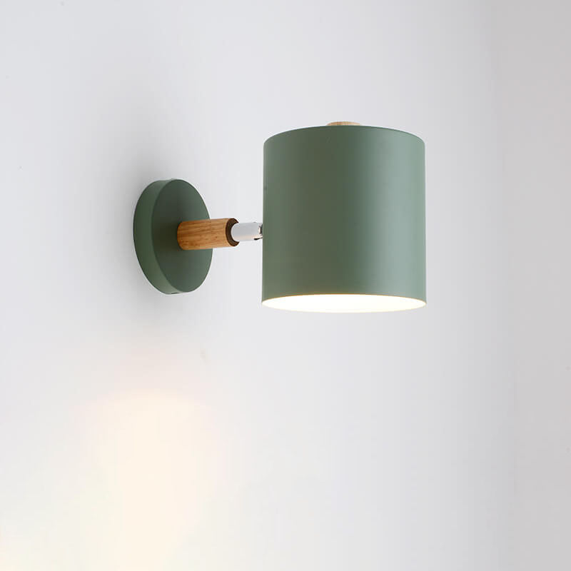 Wall Lamp Metal Wood 5.1 in Colorful LED Bedside Living Room Bedroom Lighting Fixture | Thomler