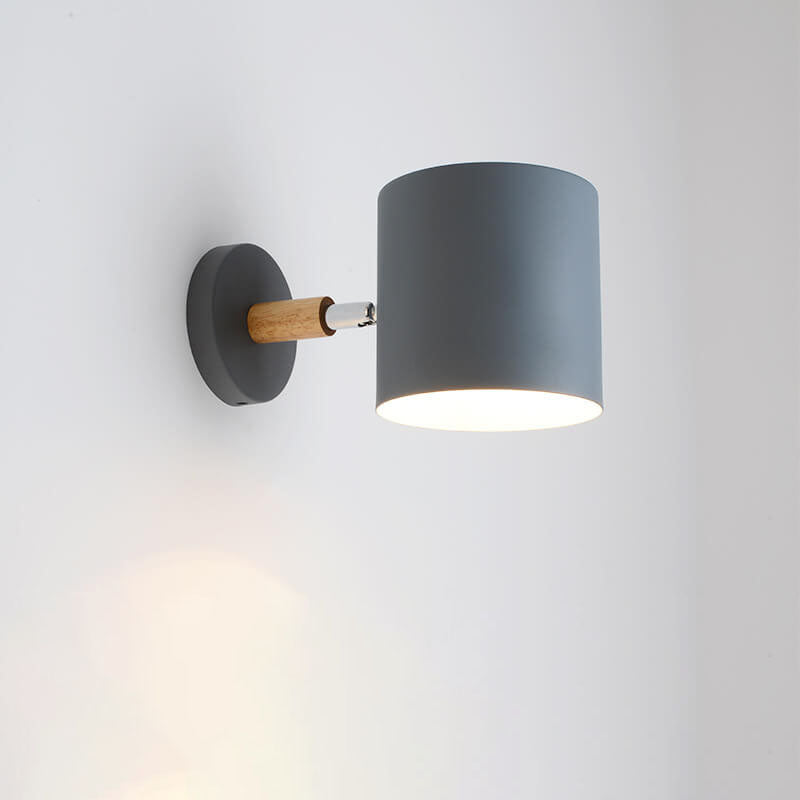 Wall Lamp Metal Wood 5.1 in Colorful LED Bedside Living Room Bedroom Lighting Fixture | Thomler