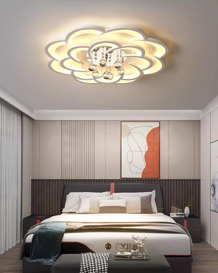 Ceiling Light Crystal Dimmable 26W 20.5 in Living Room Bedroom Ambient Lighting Decorative Modern Fixture | Thomler