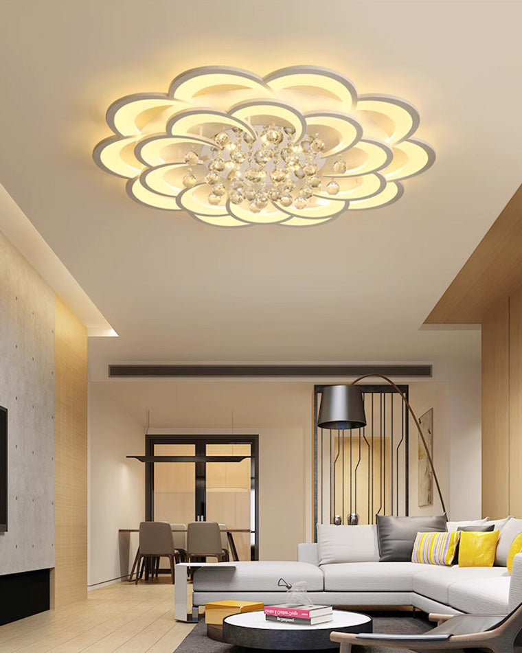 Ceiling Light Crystal Dimmable 26W 20.5 in Living Room Bedroom Ambient Lighting Decorative Modern Fixture | Thomler