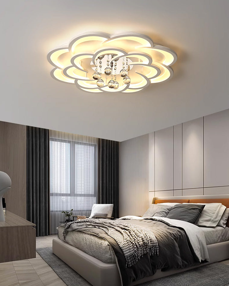 Ceiling Light Crystal Dimmable 26W 20.5 in Living Room Bedroom Ambient Lighting Decorative Modern Fixture | Thomler