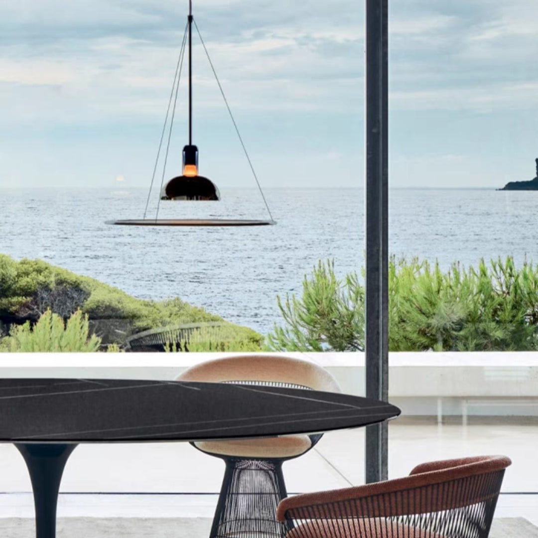 Contemporary Bell-Shaped Glass Pendant Light with Metal Canopy for Kitchen Island & Dining Room | Thomler