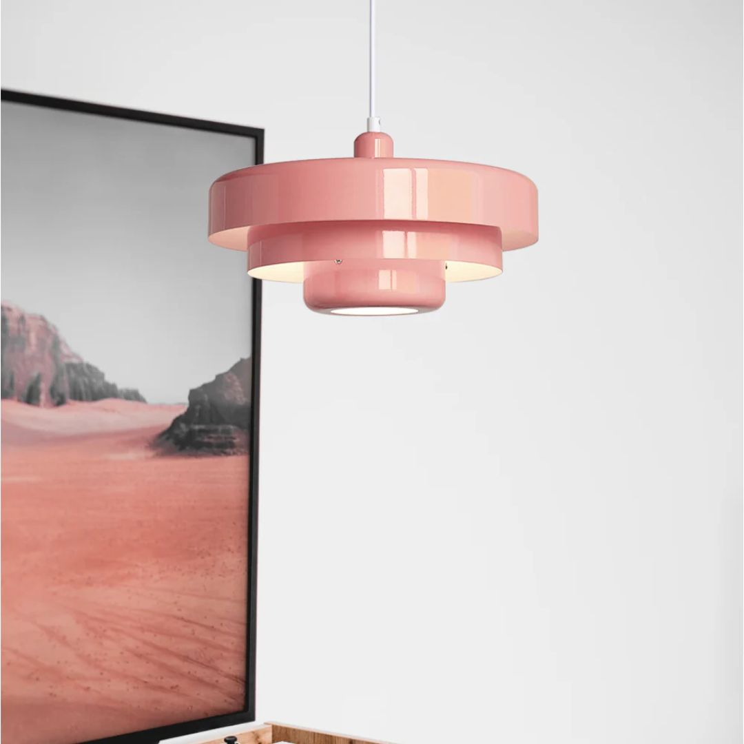 Pendant Light Laminated Metal Ø35.0 cm Adjustable Orange Dining Room Living Room Hanging Ceiling Lamp | Thomler