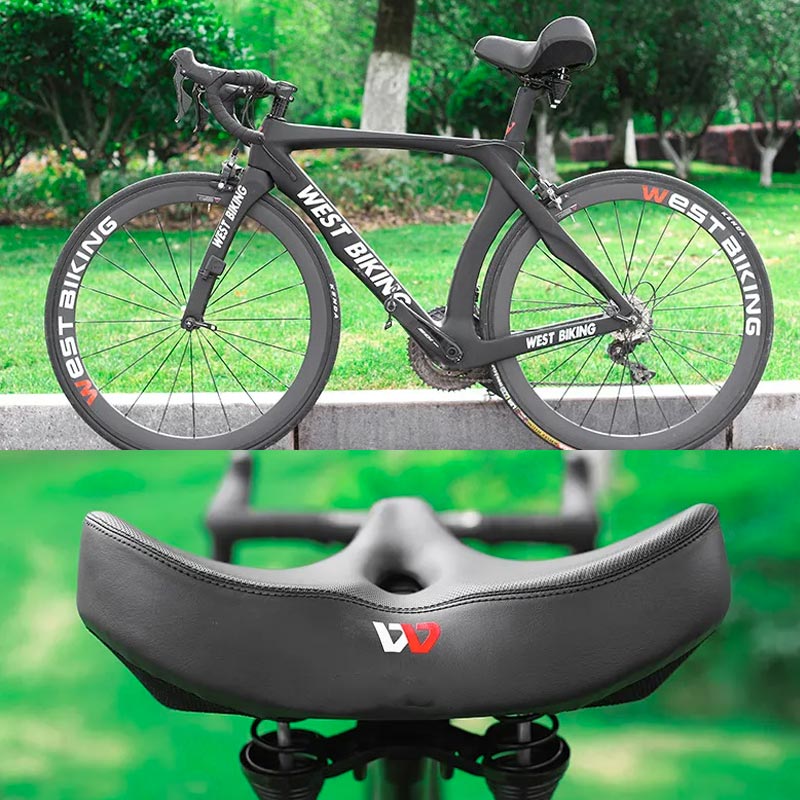 Wide Padded Bike Seat with Ergonomic Cutout Design for Comfort on Long Rides | Perfect for Cruiser, Mountain & Road Bicycles | Thomler