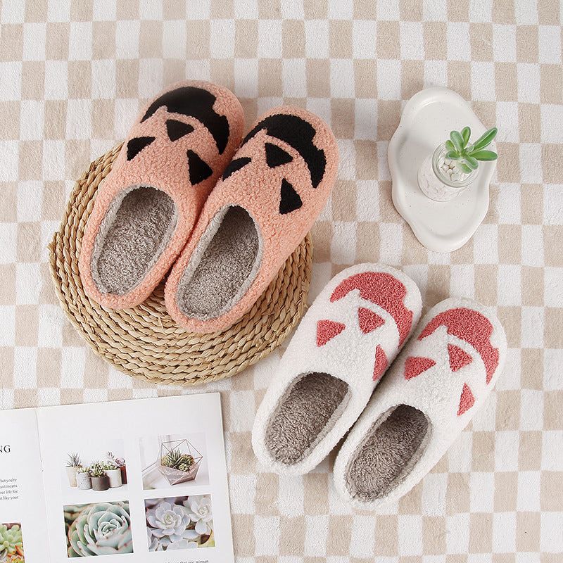 Festive Ghost & Jack-O'-Lantern Indoor Slippers for Halloween – Plush Memory Foam Comfort Footwear | Thomler