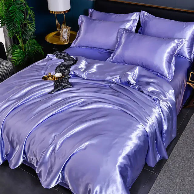 Satin Duvet Cover Set with Pillowcases Smooth Silky Bedding Full Queen King for Bedroom Decor Soft Luxury Comforter Cover Machine Washable | Thomler