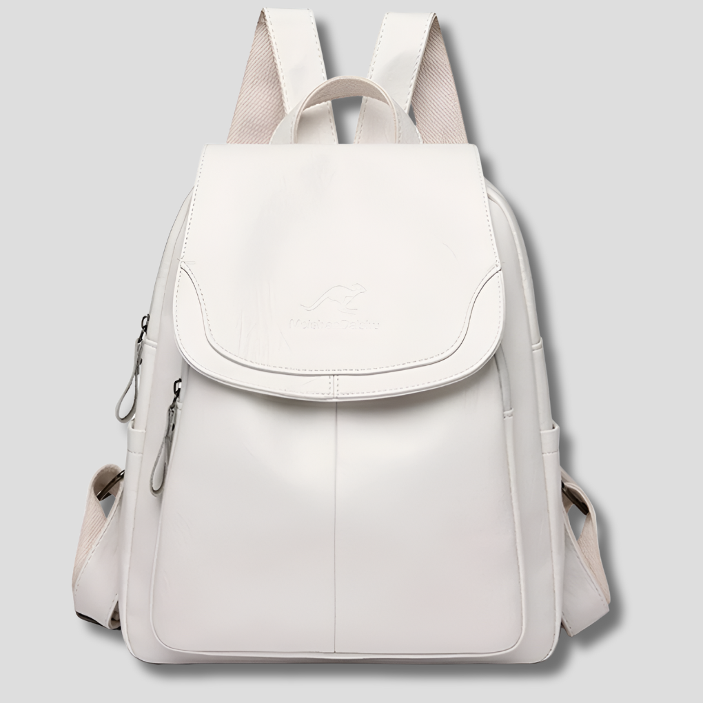 Women's Textured Leather Backpack with Security Features for Work, Travel & Daily Use | Thomler