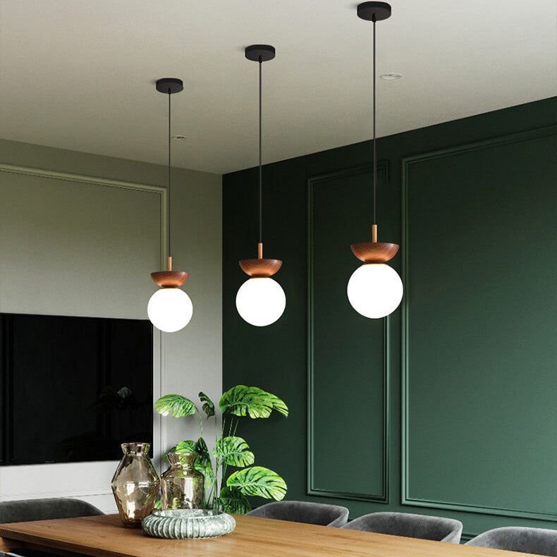 Pendant Light Glass Iron 10.6 in Modern Hallway Living Room Bedroom Ceiling Fixture | Thomler