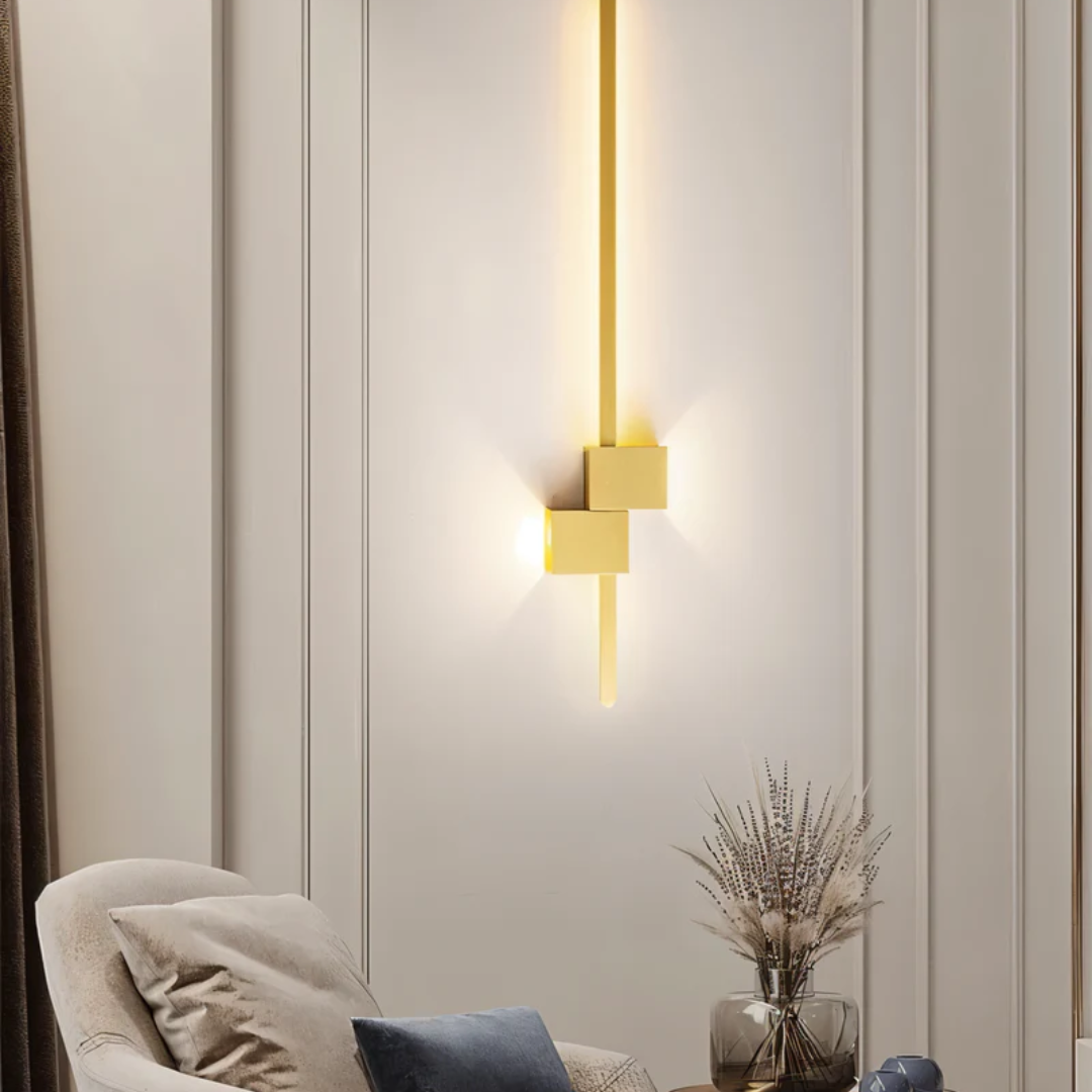 Wall Lamp Aluminium 62.0 cm Black Warm White Bedroom Hallway Living Room Integrated LED Indoor Accent Lighting | Thomler