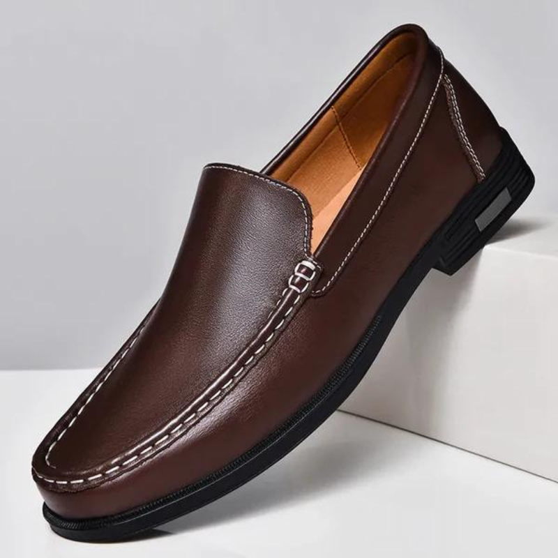 Men's Genuine Leather Loafers Slip-On Dress Shoes for Business Casual Wedding Office Formal Occasions Classic Italian Style Handcrafted | Thomler