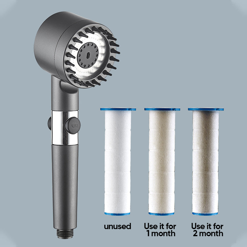 3-Mode High-Pressure Handheld Shower Head with On/Off Pause Switch & Built-In Water Filter | Thomler