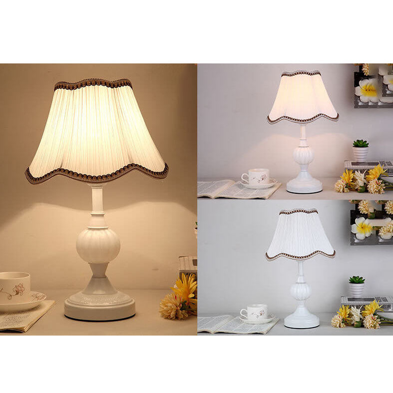 Table Lamp Glass Iron Fabric 16.5 in Modern Bedside Living Room Study LED E26 Light | Thomler