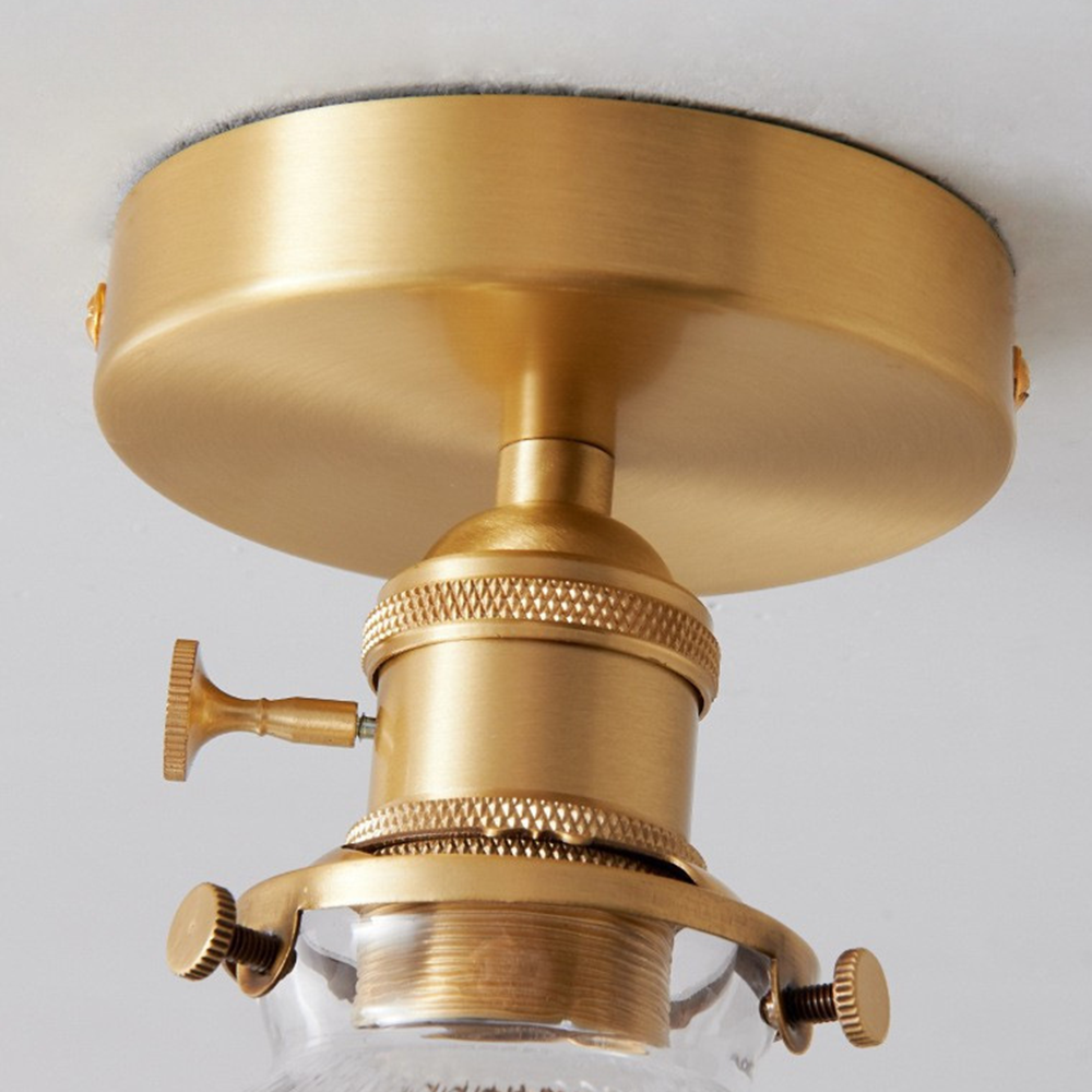Ceiling Light Glass E27 Gold Hallway Bedroom Living Room Compact Flush Mount Fixture | Thomler