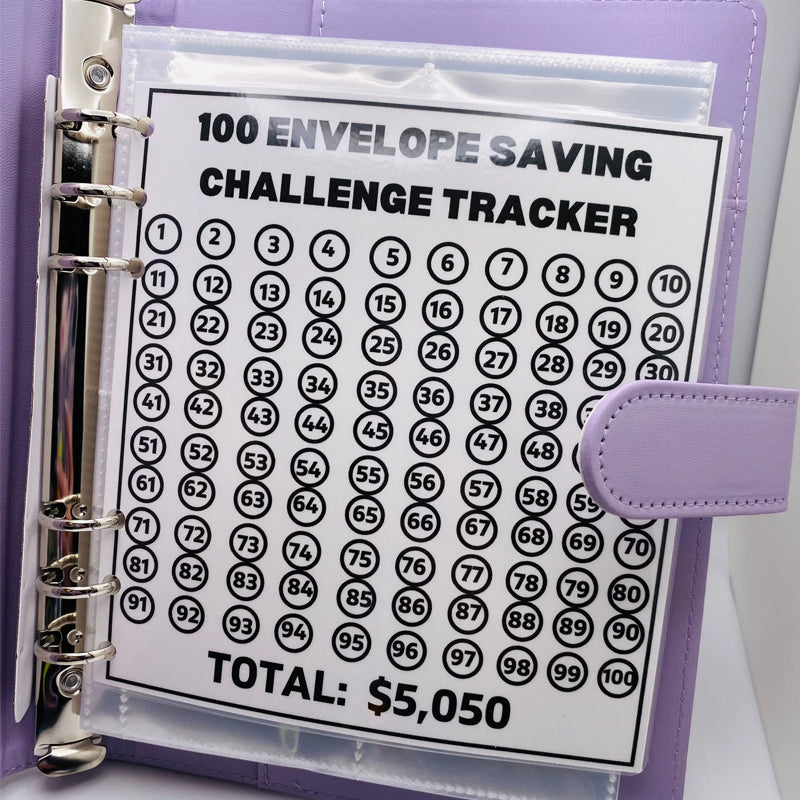 Cash Savings Tracker Organizer with 100 Labeled Pockets – Money Management Planner System – A5 Budget Book with Reusable Chart for | Thomler