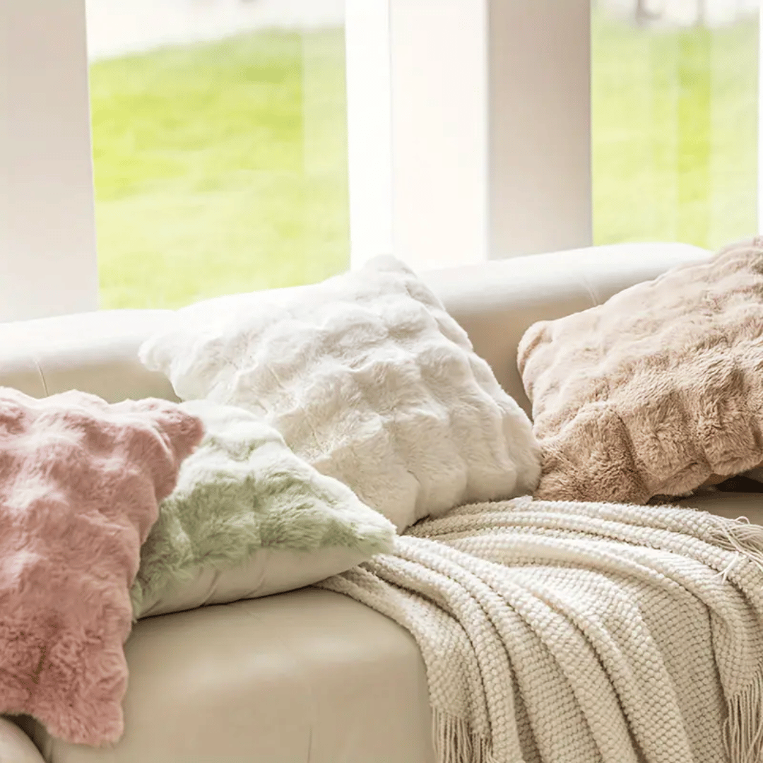 Faux Fur Throw Pillow Cases – Ultra Plush Decorative Covers with Hidden Zip for Living Room, Bedroom & Sofa | Thomler